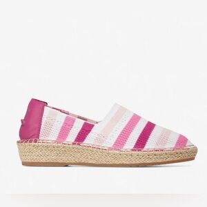 NIB Cole Haan Cloudfeel Stitchlite Espadrille Flat in Pink Stripe